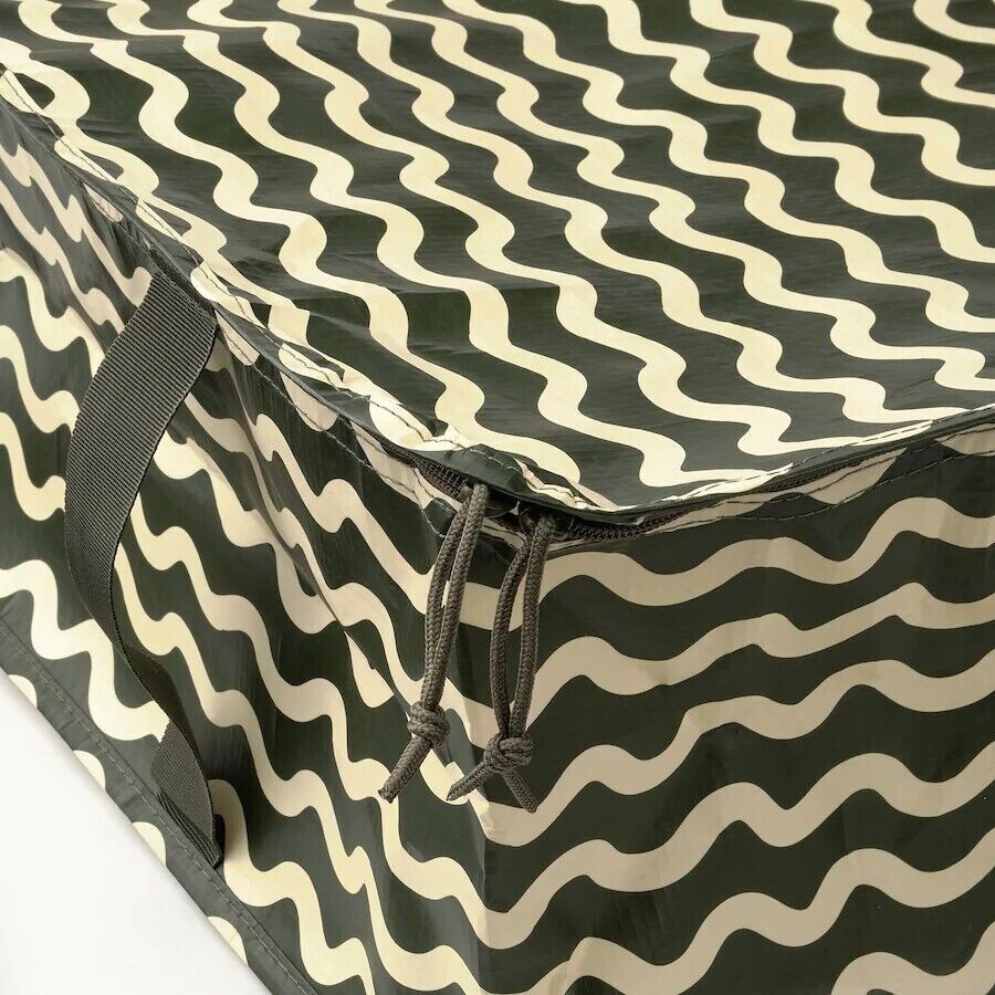 IKEA SACKKARRA Zippered Under Bed Storage Case/Bag Off White Green (22
