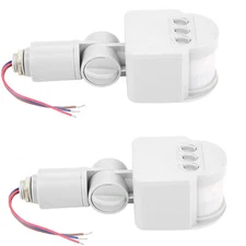 2x 180° PIR Sensor Adjustable LED Infrared Motion Detector Light Switch AC 110V