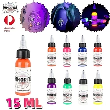 IMMORTAL Tattoo Ink UV Glowing Monochrome 8 Colors Inks Professional Pigment AU