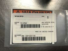 59132118  GENUINE VOLVO  WARNING DECAL STICKER LABEL   RM59132118