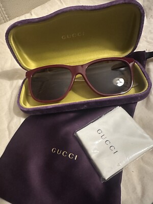 Gucci Sunglasses with Purple/Bright Yellow Velvet Case | eBay