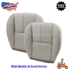 For 2007-2014 Chevy Silverado Bottom Leather Seat Cover Gray Driver & Passenger