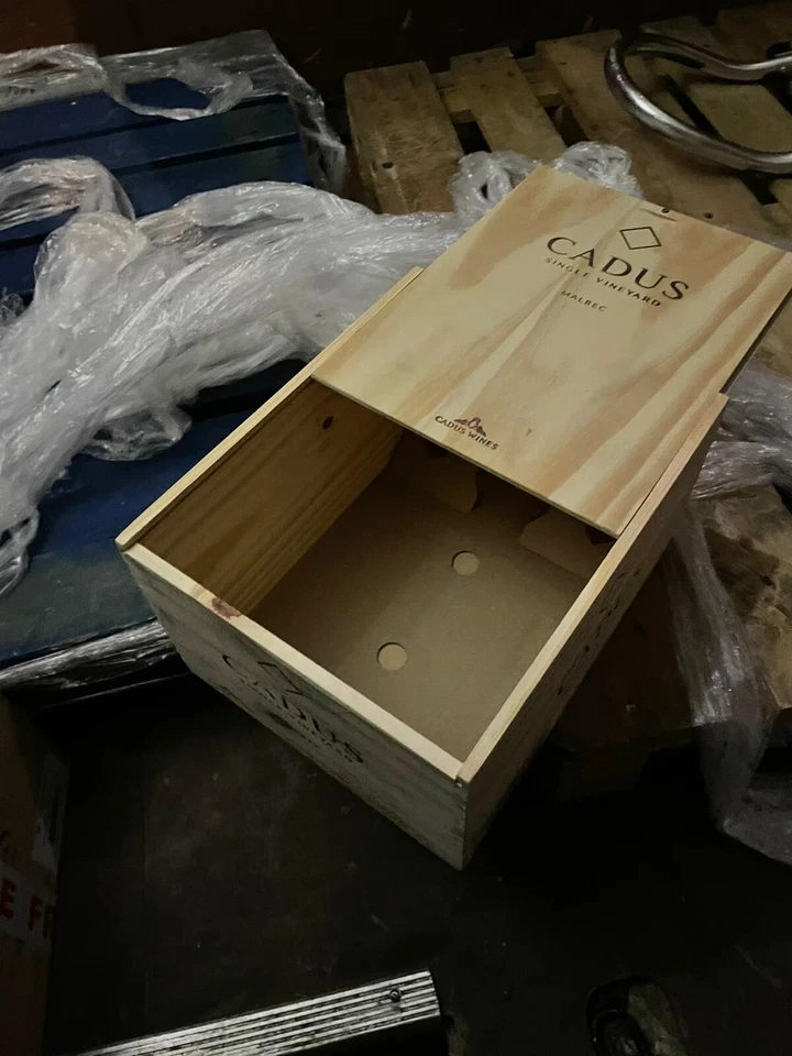 1 X 6 Bottle Wine Box With Lid - GENUINE WOODEN WINE CRATE BOX WEDDING GIFTs - Image 3 of 4