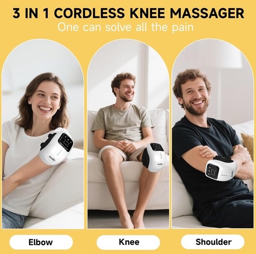Heated Vibration Knee Massager, Adjustable Temperature Wireless Knee Massager - Picture 3 of 7