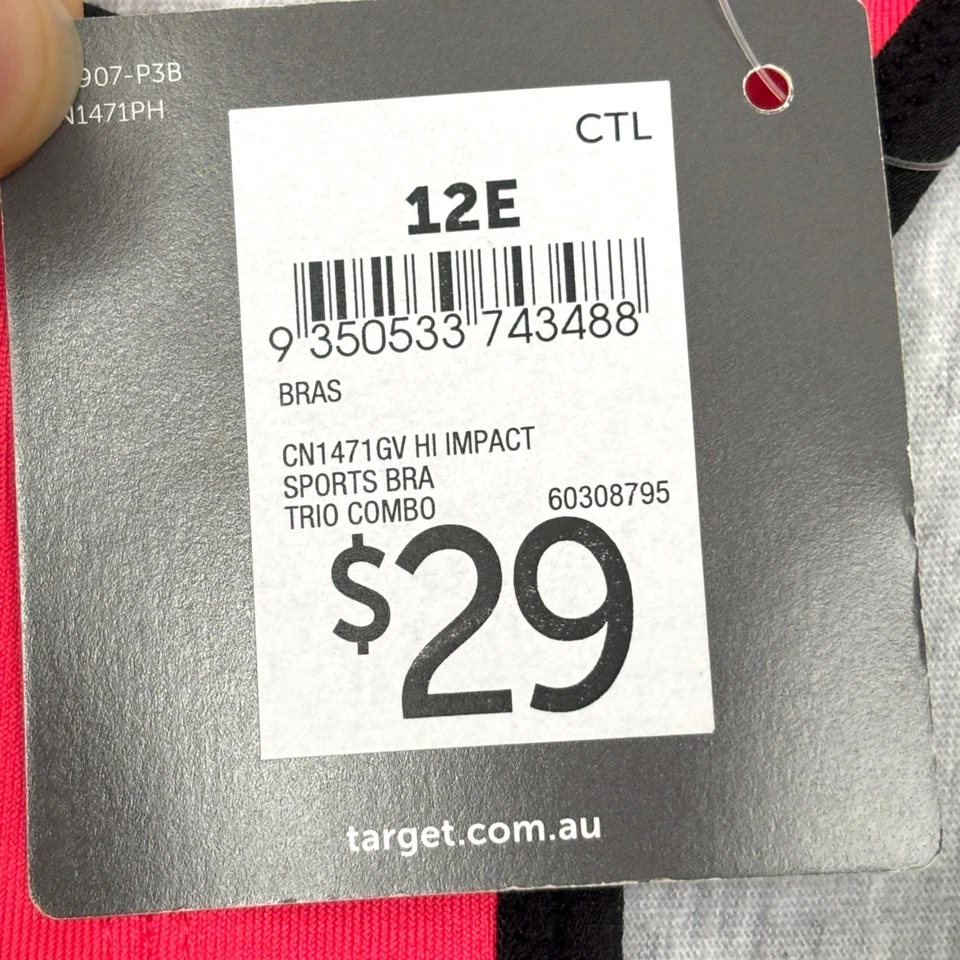 Target Womens 12E High Impact Underwire Full Coverage Sports Bra Racer Back New - image 3 of 4