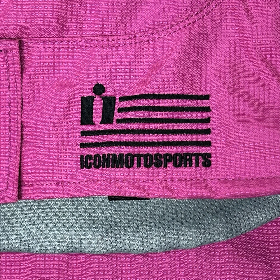 Chaqueta de motocicleta ICON Merc Stage 2 para mujer pequeña rosa negra equipo de equitación malla cremallera Foto 4 de 4