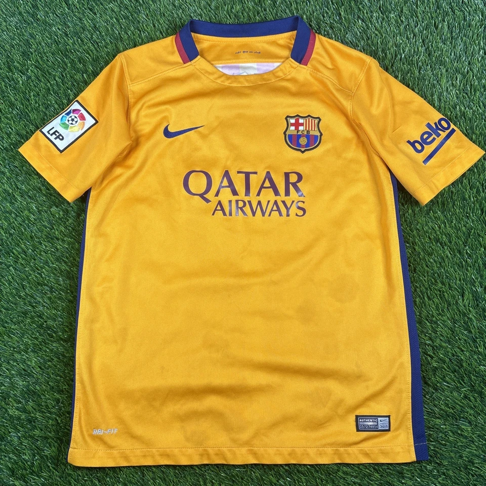 CAMISETA DE FUTBOL BARCELONA 2015/2016 VISITANTE #10 LEO MESSI CAMISETA NIKE JUVENIL XL Foto 2 de 4