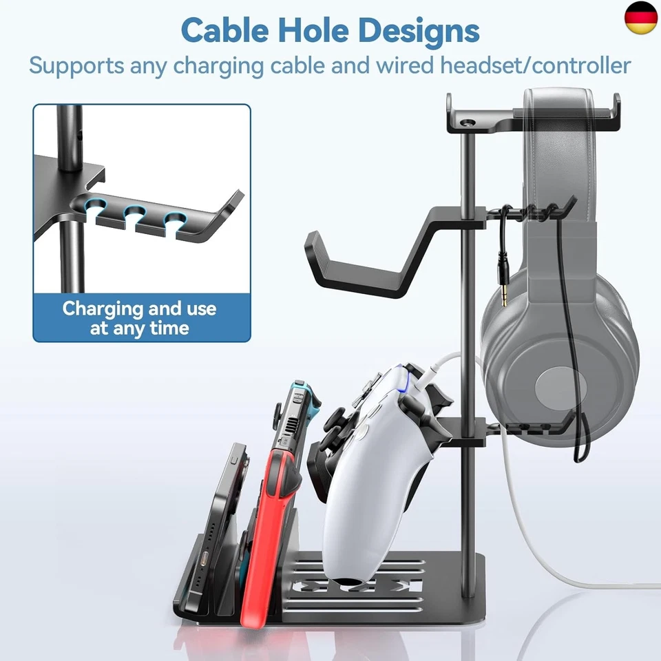 KDD Gaming Headset Ständer, Controller Halter & Kopfhörer Halterung Tisch, H - Bild 2 von 4