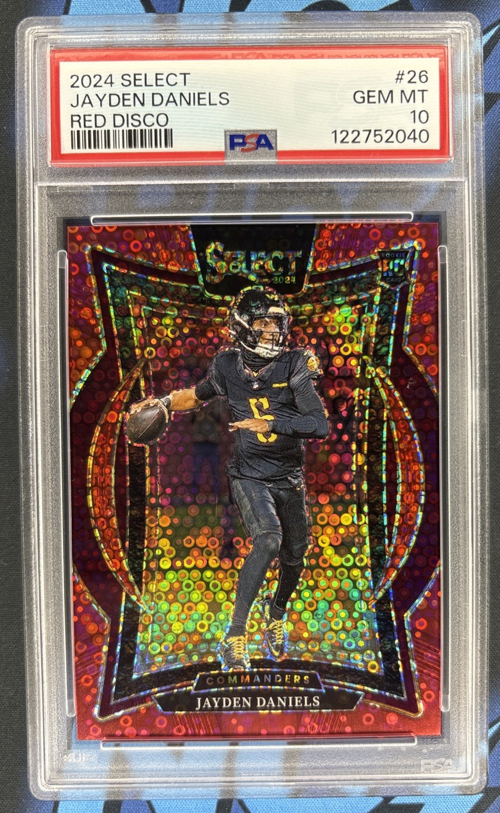 2024 Panini Select - Concourse Jayden Daniels #26 Red Disco Prizm /49 (RC)
