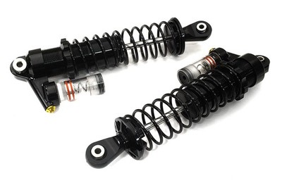 Black Billet Machined Upgrade Piggyback Shocks Pair for Axial SCX6 Crawler