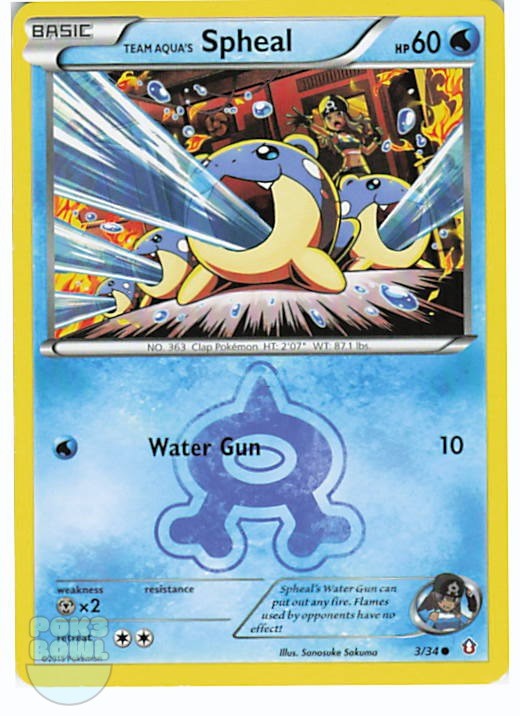 Team Aqua's Spheal 3/34 Common Pokemon Card 2015 Double Crisis NM/M