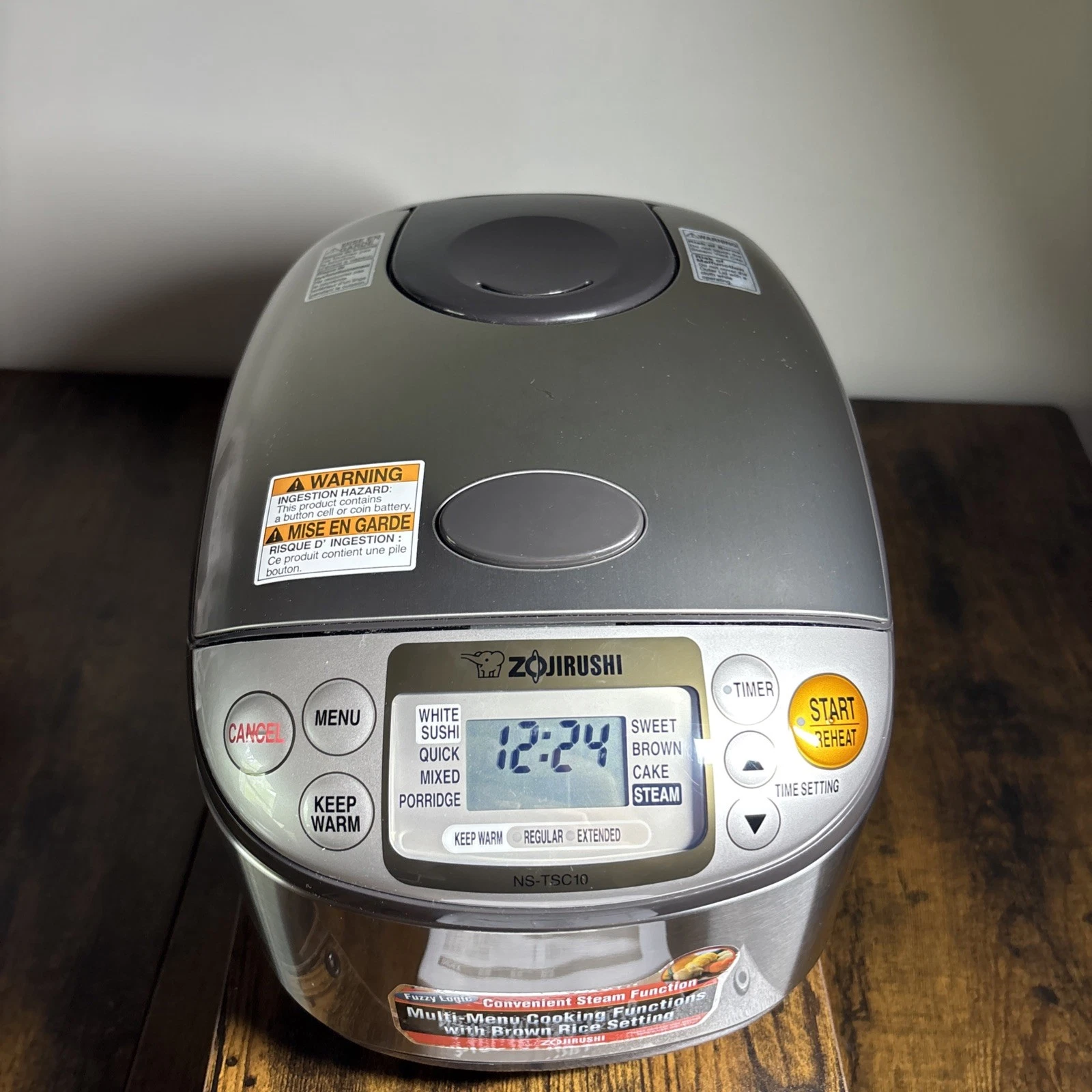 Zojirushi Micom NS-TSC10 Rice Cooker and Warmer w/ Steam Tray DAMAGE READ