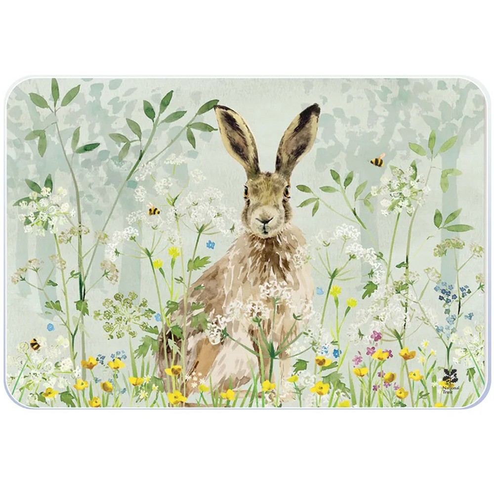Tuftop National Trust Hare Glass Worktop Saver 40x30cm Kitchen Protector