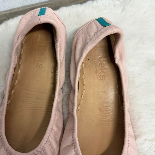 Corbatas planas de ballet de cuero rosa rubor sin cordones para mujer talla 7 - Imagen 11 de 13