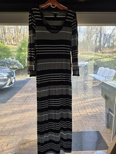 Jealous Tomato Women's Maxi Striped Jersey Dress Long Sleeve Size M