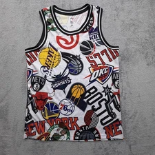 UNK NBA All Teams Shirt Mens Small White NBA Basketball All Over Print Tank