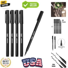 Permanent Black Garden Markers, 4 Pack - Versatile for All Planting Projects
