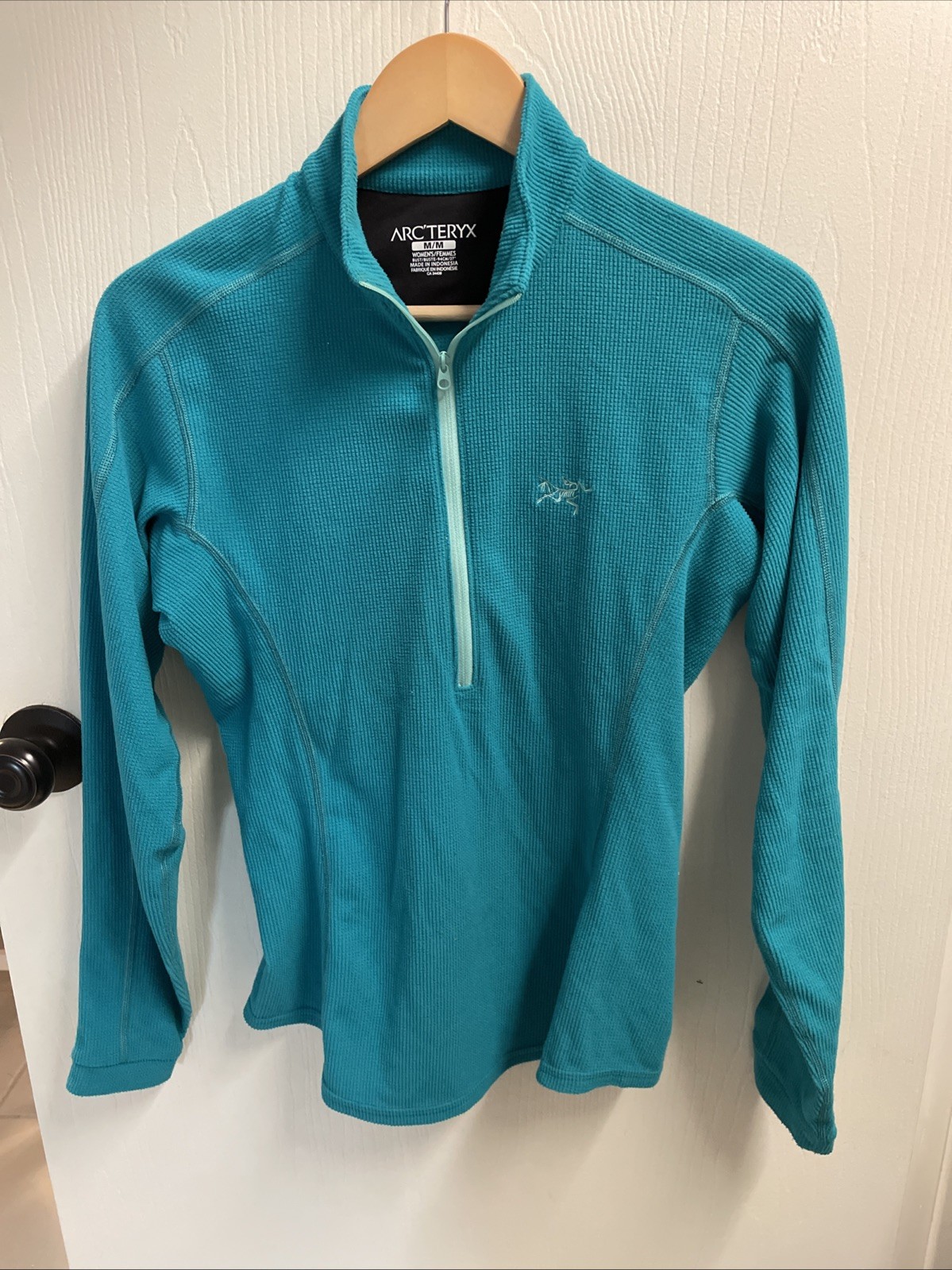 ARC'TERYX Giacca top ARC’TERYX mezza zip waffle pile donna taglia M verde acqua leggera outdoor