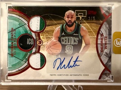 2025-26 Topps 3 Three Basketball-Derrick White-Veteran 3 Patch Auto 3/5-Celtics
