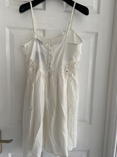 BNWT TopShop White Embroidered Detail With Adjustable Strap Dress Size 10 - Picture 5 of 5