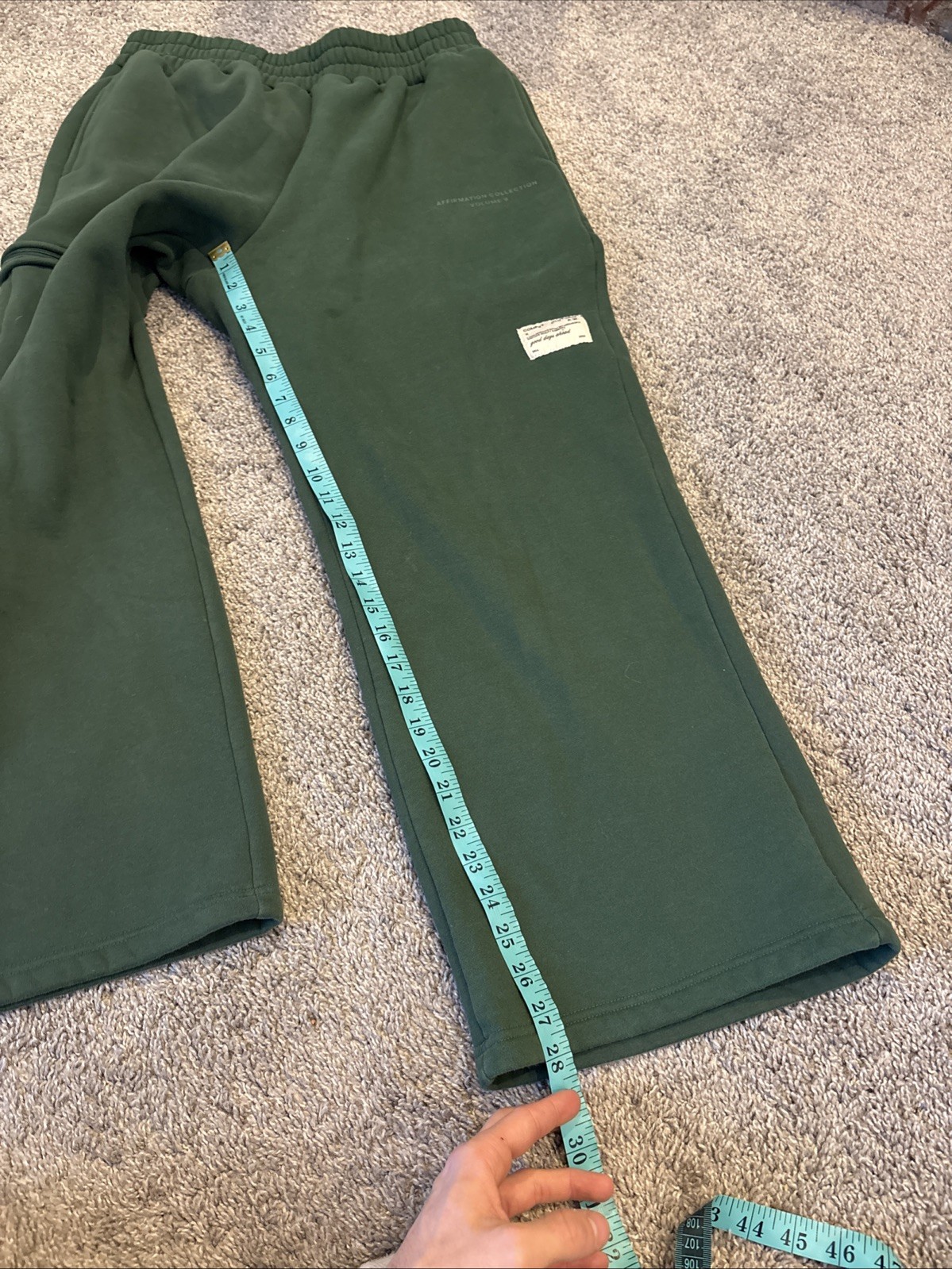 Comfrt Clothing Affirmation Collection Green Comfy Wide Leg Sweatpants Baggy XL