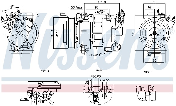 Air conditioning compressor R 1234yf 891016 NISSENS for CITROËN PEUGEOT DS - Image 10