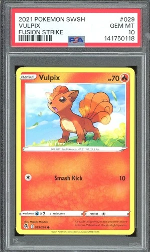 Pokemon TCG Sword & Shield Fusion Strike #029 Vulpix PSA 10