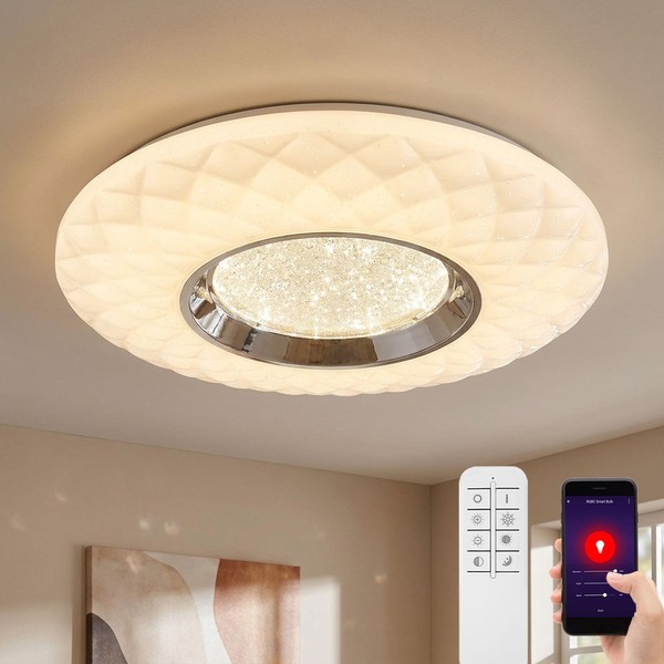 Deckenlampe Deckenleuchte Smart Home Fernbedienung Cct App- Sprachsteuerung Led-image