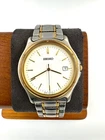 vintage seiko 34mm Men Quartz Watch New Battery working 7N32-0150 f3724
