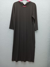 Michael Kors Women's Shift Midi Dress L Gray Solid Casual