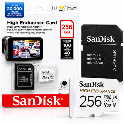 SanDisk High Endurance microSD 32-256GB U3 V30 4K C10 Dashcam Überwachungskamera