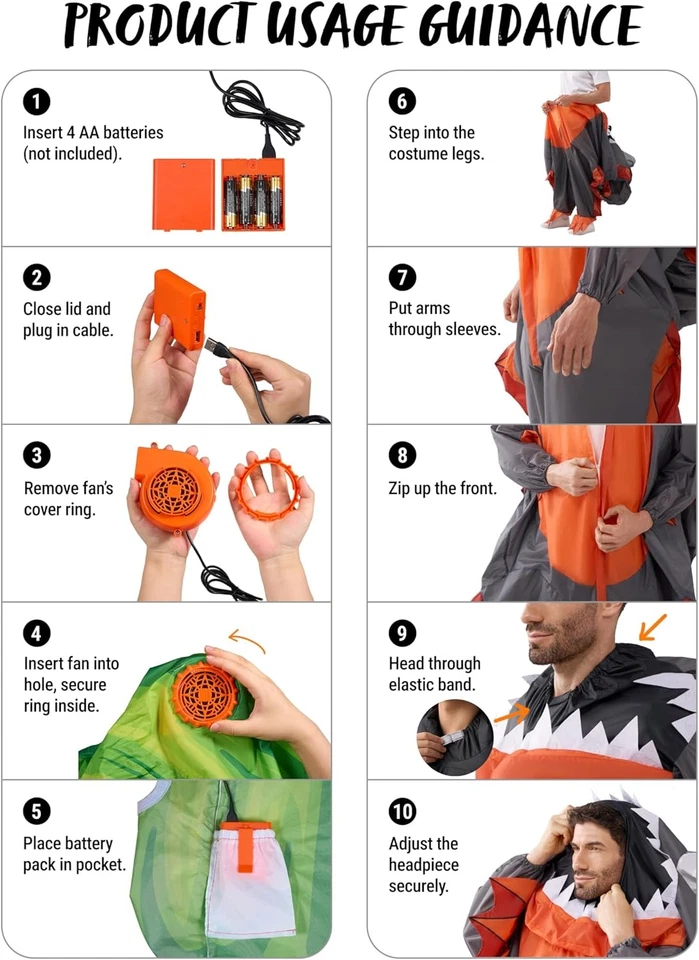 Adults Halloween Inflatable Rubber Chicken Costume, Full Body Blow up Suit for C - Image 4 of 4