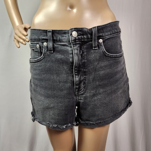Madewell Gr. 28 High Rise Denim Cut Off Shorts schwarz dehnbar - Bild 1 von 10