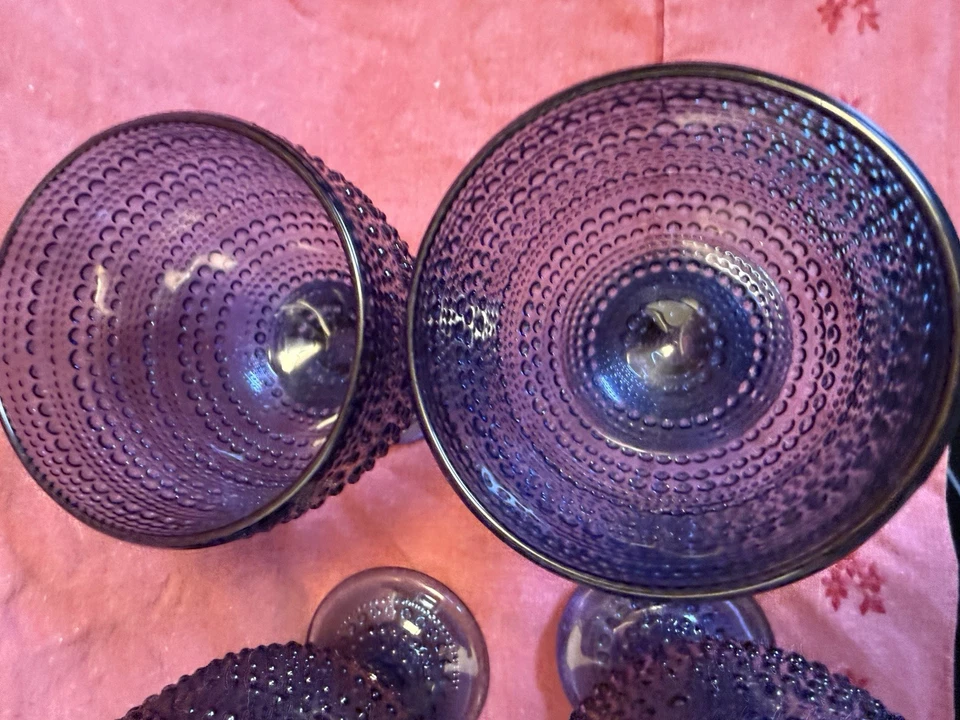 4件套Godinger Lumina蓝色酒杯高脚杯冰茶或水串珠BR — 第 3/4 张图片