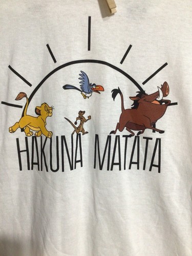 Vintage Disney Lion King Hakuna Matata T-Shirt Delta Pro Weight L White Tee - Picture 4 of 6