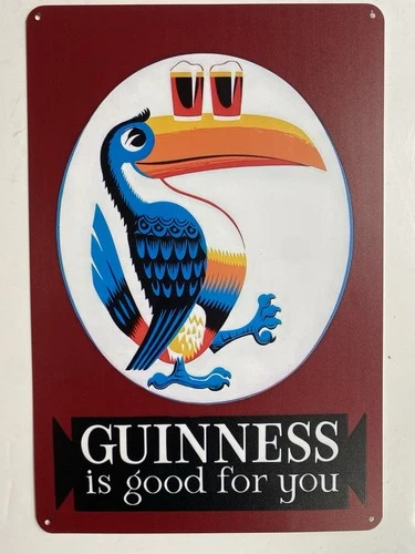 Guinness Beer Sign - Retro Vintage Style - Metal Sign - Toucan