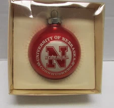 vintage University of Nebraska Cornhuskers Glass Ornament  Topperscot