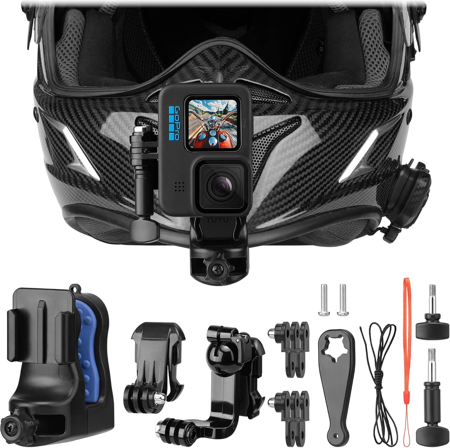 Action Camera Chin Mount for Motorcycle and Dirt Bike Helmet