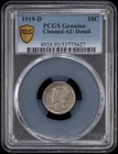 1919 D Dimes Winged Liberty Head or Mercury PCGS Genuine - AU Details
