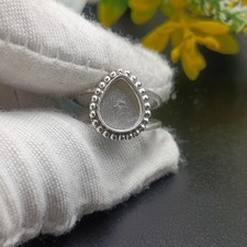 925 Sterling Silver Pear Bezel Blank Ring Setting Handmade 9x11mm DIY Jewelry