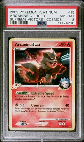 2009 POKEMON PLATINUM SUPREME VICTORS #15 ARCANINE G-HOLO PSA 8