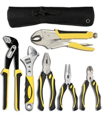 Pliers Set 6-Piece Groove Joint Locking Long Nose Diagonal Cutter Tool Kit
