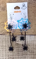 NEW Claire's Halloween Spiders and Web Kids Earrings - Dangle