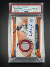 2024 Pristine Dave Winfield Pieces GU Patch On Card Auto Orange Ref /25 PSA 10
