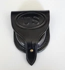 Bianchi US EMBOSSED Leather Percussion Cap Holster Reproduction For Belt Mount