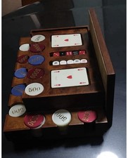 Set da Poker Vintage con Fish in Lire Dadi Da collezione