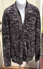 John Varvatos Black Marbled Pattern Sweater-Large