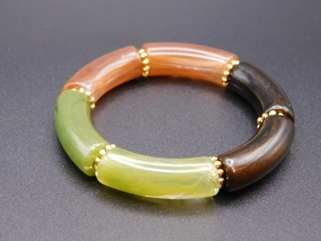 Handgemachtes Acryl-Armband | Farbige Segmente | Unikat | Damen Schmuck - Bild 3 von 4