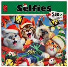 550 Piece Jigsaw Puzzle Selfies Christmas Cats 2019 CEACO 12  x 18  USA 42323