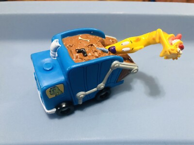 Vintage 1999 Nickelodeon Burger King Catdog Friction Garbage truck Toy Figure